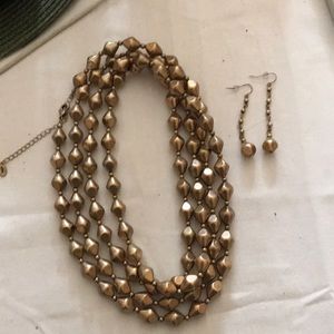 Bronze necklace and matching earrings